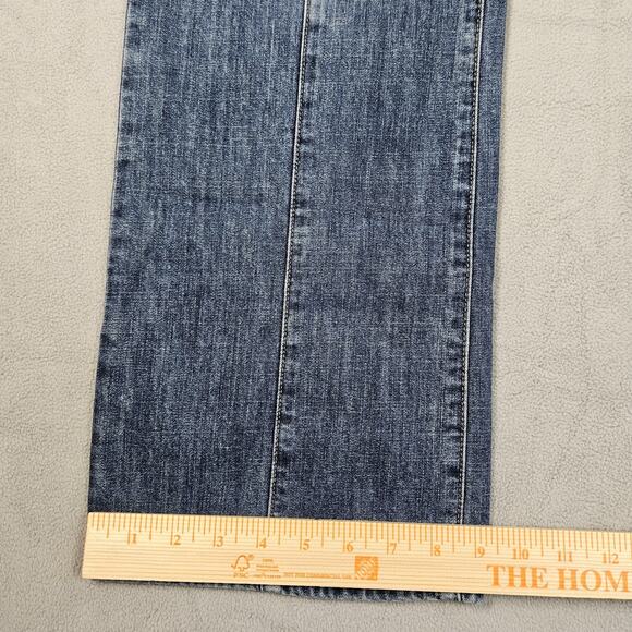 Vintage Guess Bootcut Jeans Womens Size 32 Y2K Lace Up Fly Blue Jeans Cowgirl - Picture 13 of 13